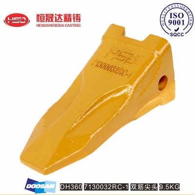 DH360 71300032 DOOSAN Dents de seau de pelleteuse Structure de forme de dent optimisée